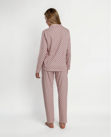 ADMAS Pijama Abierto Manga Larga Provence para Mujer ROSA 2