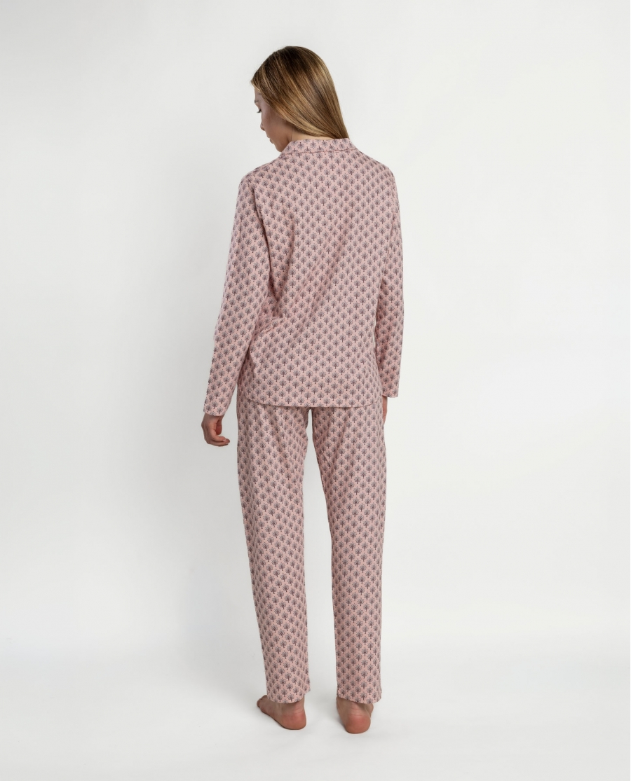 ADMAS Pijama Abierto Manga Larga Provence para Mujer ROSA