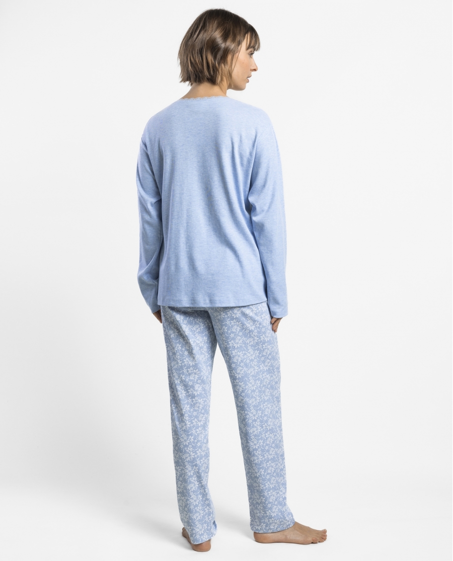 ADMAS CLASSIC Pijama Manga Larga Classic Edition para Mujer AZUL