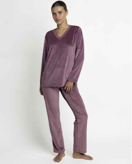 ADMAS GARDEN Pijama Manga Larga Night Garden para Mujer LILA