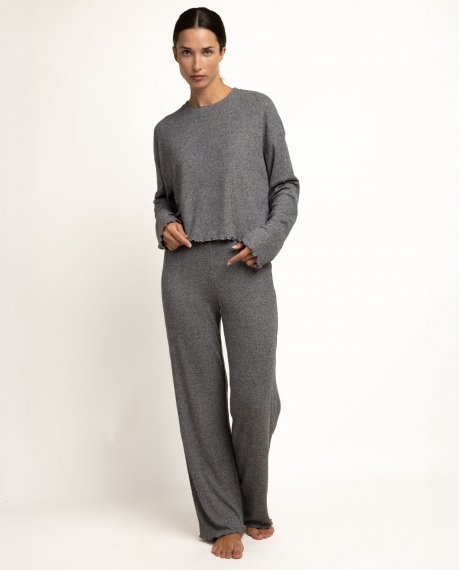 ADMAS HOME Pijama Manga Larga Comfy Look para Mujer GRIS