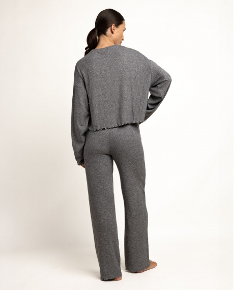 ADMAS HOME Pijama Manga Larga Comfy Look para Mujer GRIS 2