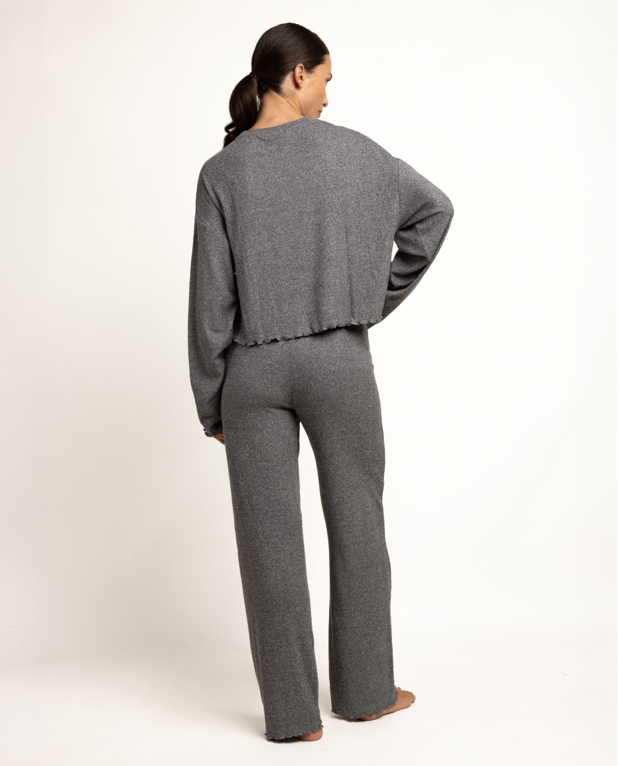ADMAS HOME Pijama Manga Larga Comfy Look para Mujer GRIS