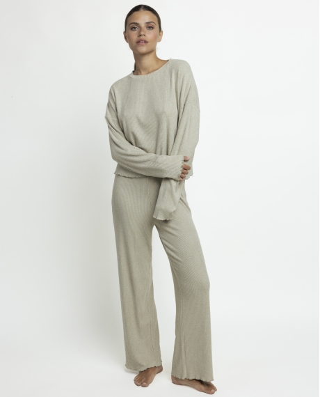 ADMAS HOME Pijama Manga Larga Comfy Look para Mujer VERDE