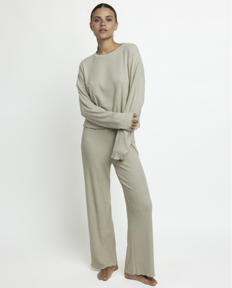 ADMAS HOME Pijama Manga Larga Comfy Look para Mujer VERDE
