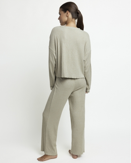 ADMAS HOME Pijama Manga Larga Comfy Look para Mujer VERDE 2
