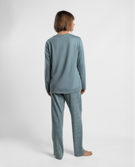 ADMAS HOME Pijama Manga Larga Water Stars para Mujer COBALTO 2