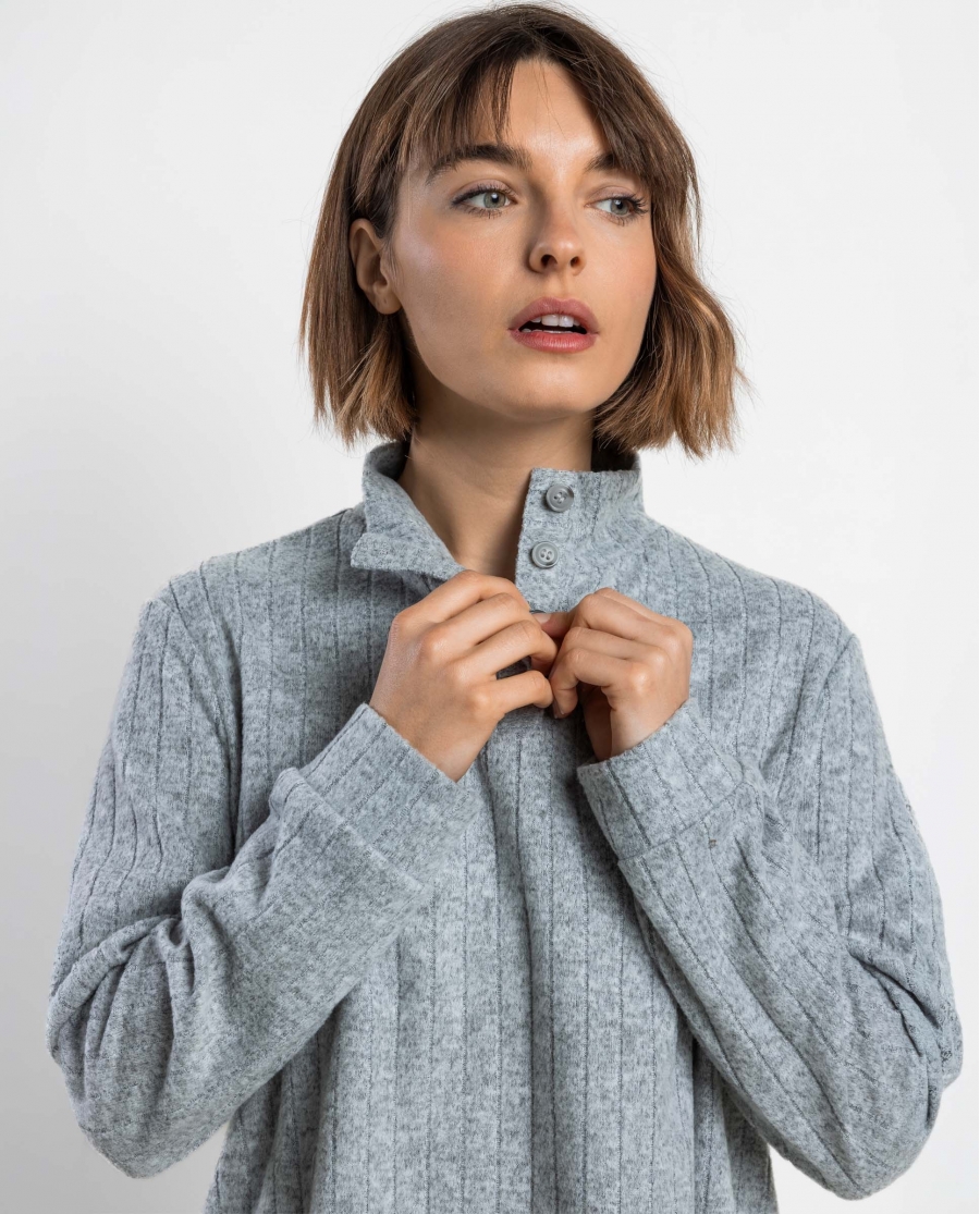ADMAS HOME Pijama Manga Larga Canale Home para Mujer GRIS JASPE