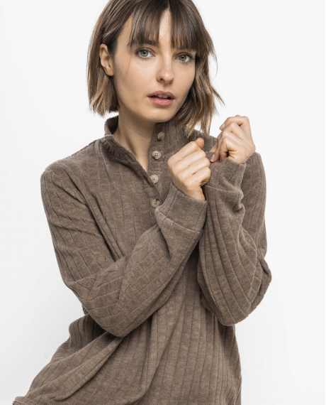 ADMAS HOME Pijama Manga Larga Canale Home para Mujer CHOCOLATE 2