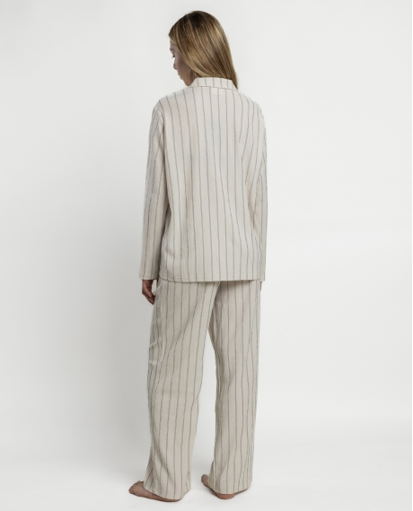 ADMAS LUXURY Pijama Abierto Manga Larga Diplomatic para Mujer CRUDO 2