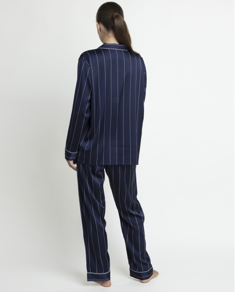 ADMAS LUXURY Pijama Abierto Manga Larga Luxury Diplomatic para Mujer MARINO 2