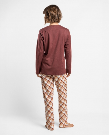 ADMAS Pijama Manga Larga Fly High para Mujer BURDEOS 2