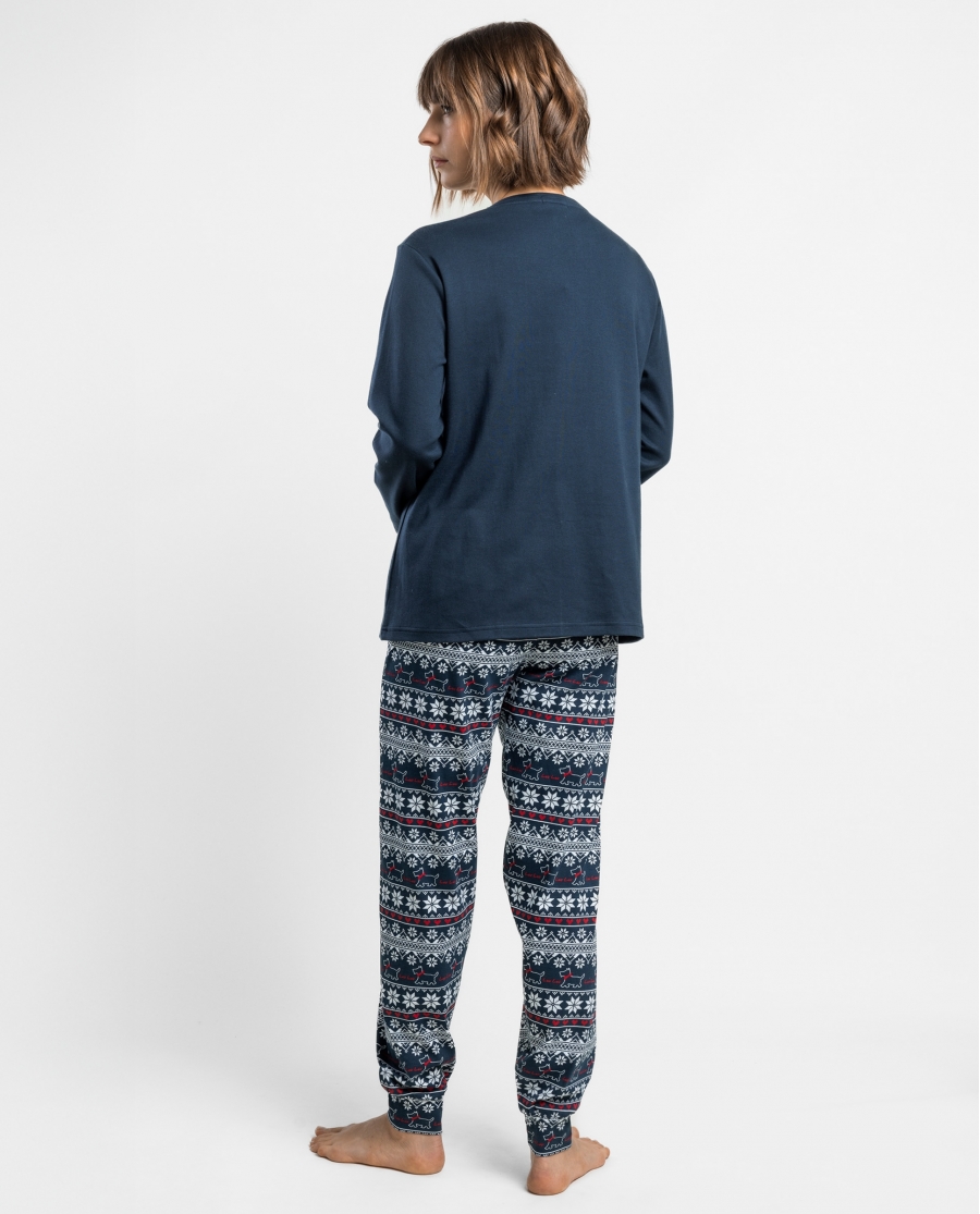 ADMAS Pijama Manga Larga Lou Lou Cold para Mujer MARINO