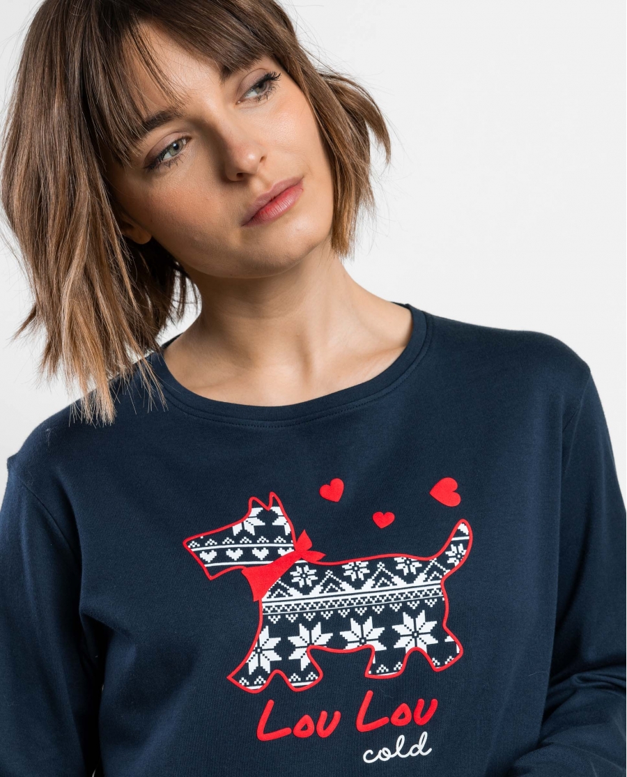 ADMAS Pijama Manga Larga Lou Lou Cold para Mujer MARINO