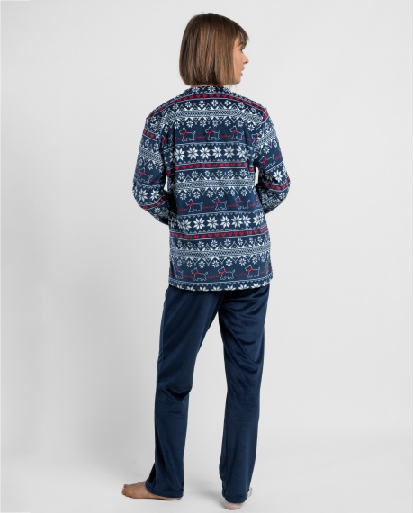 ADMAS Pijama Manga Larga Lou Lou Cold para Mujer MARINO 2