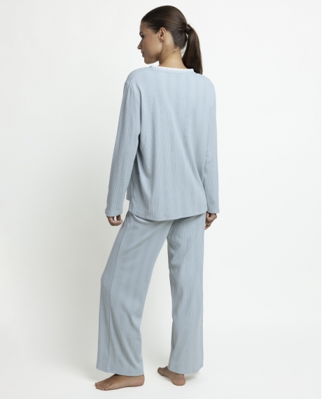 ADMAS HOME Pijama Manga Larga Water Flowers para Mujer AQUA 2