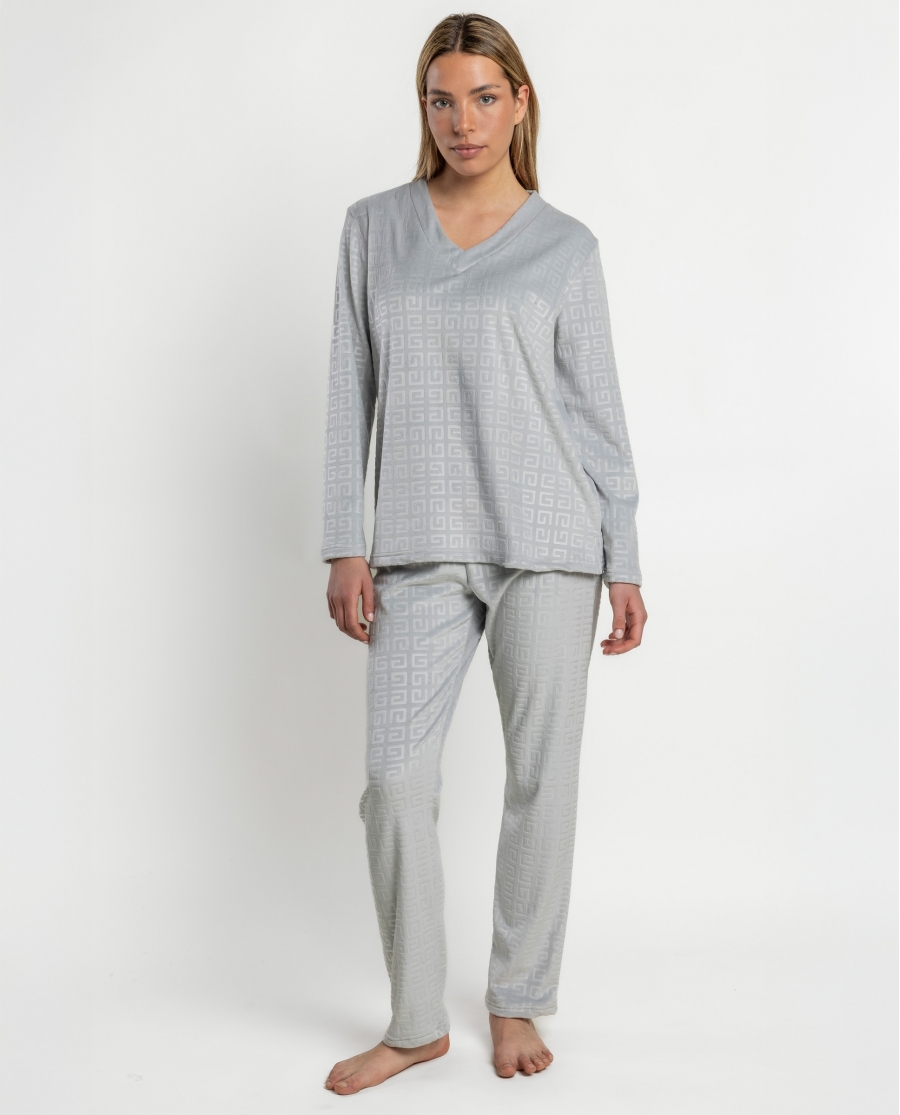 ADMAS LUXURY Pijama Manga Larga Courreges para Mujer PERLA