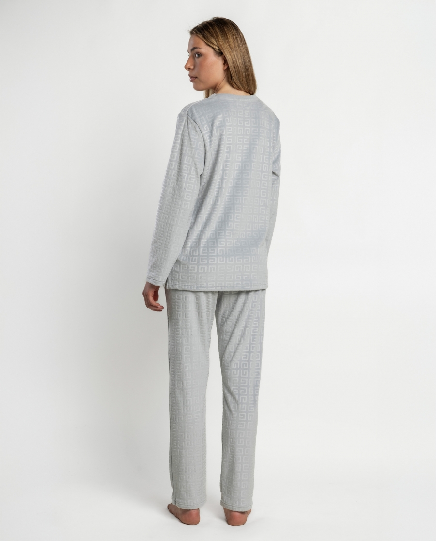 ADMAS LUXURY Pijama Manga Larga Courreges para Mujer PERLA