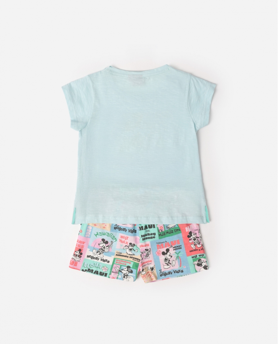 DISNEY Pijama Manga Corta Holiday Vibes para Niña AZUL