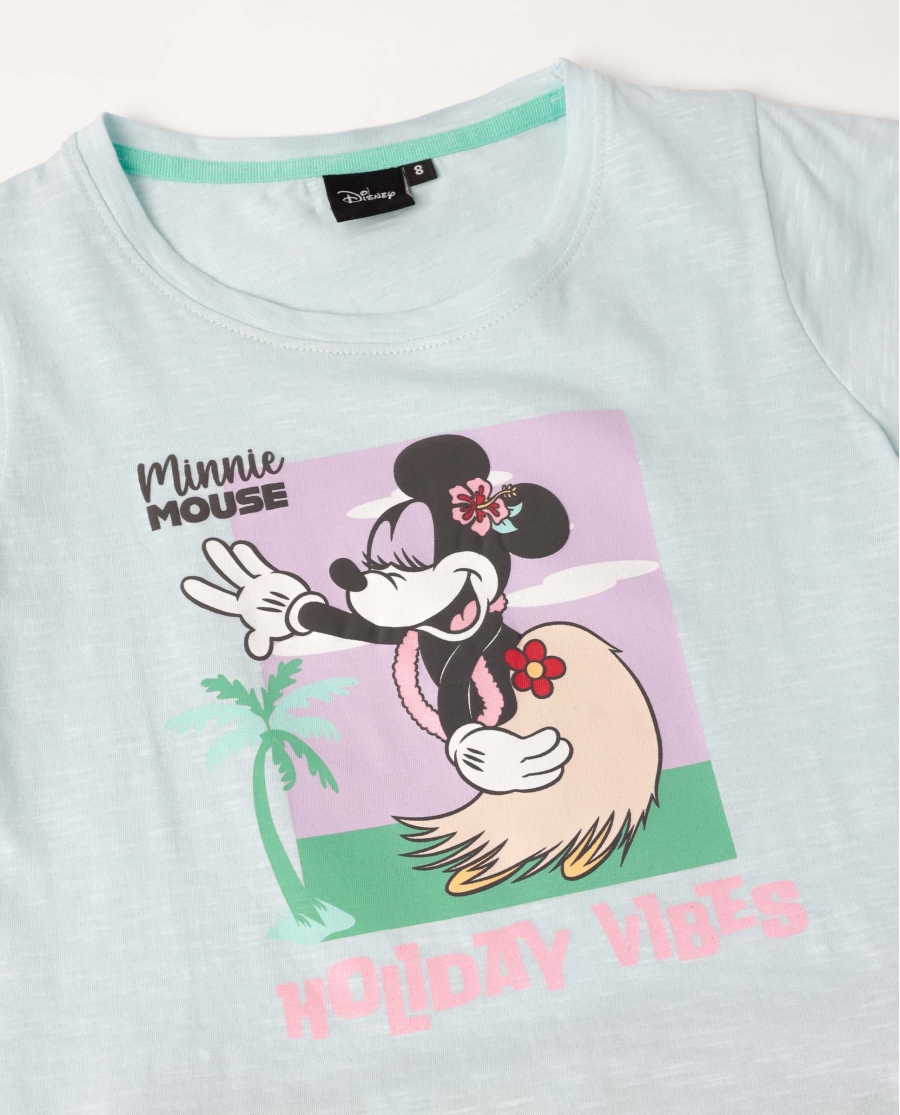 DISNEY Pijama Manga Corta Holiday Vibes para Niña AZUL