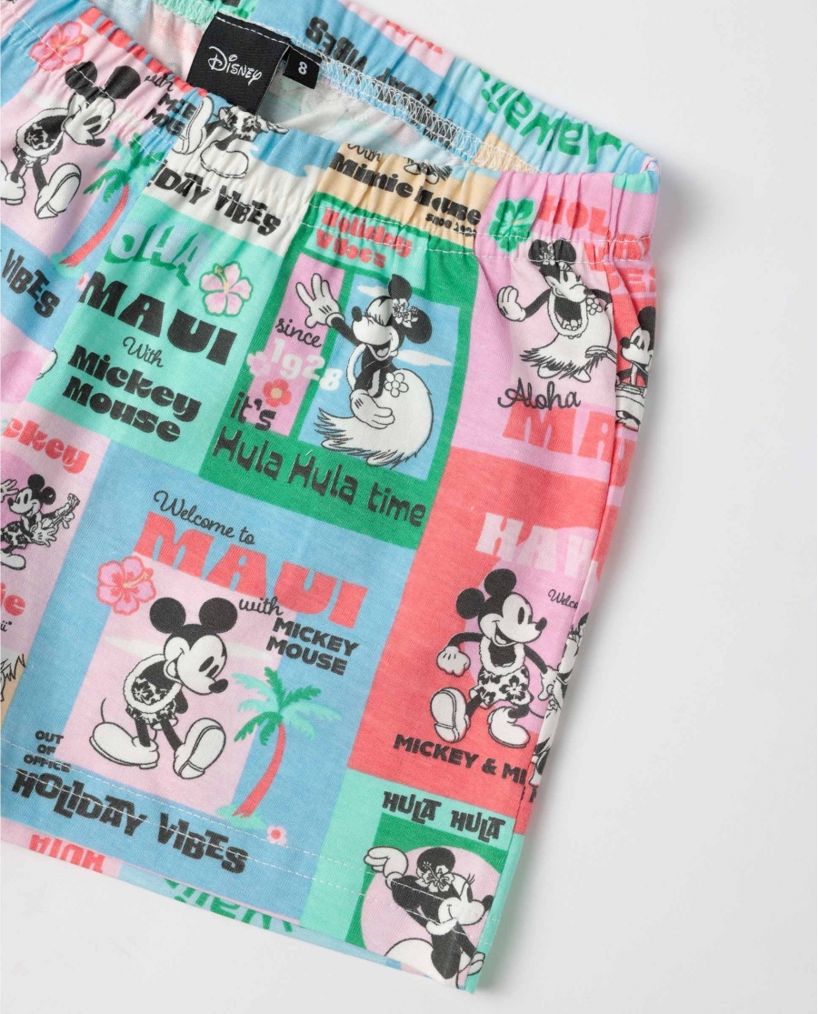 DISNEY Pijama Manga Corta Holiday Vibes para Niña AZUL