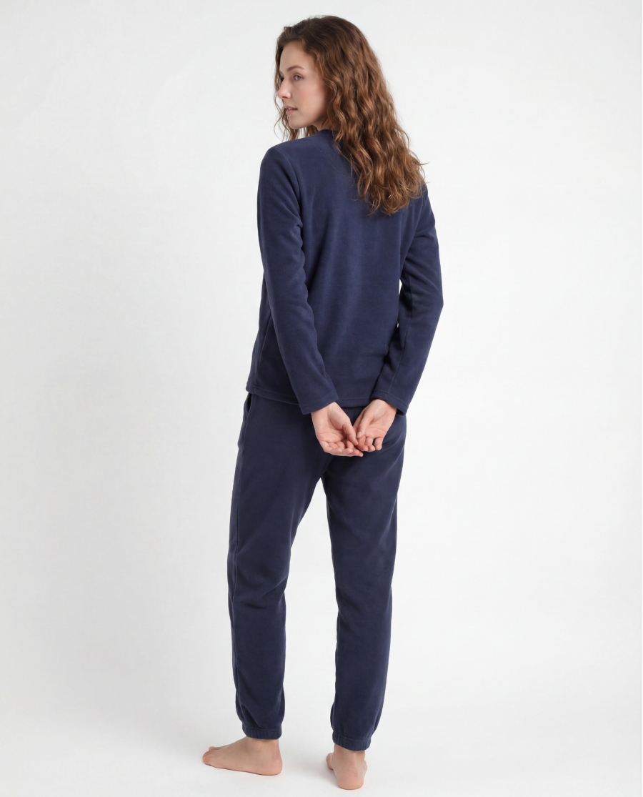 DISNEY Pijama Calentito Manga Larga Winter With Stitch para Mujer MARINO