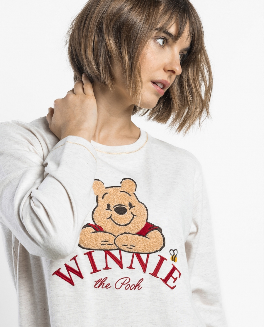 DISNEY Pijama Manga Larga Winnie The Pooh para Mujer BEIGE