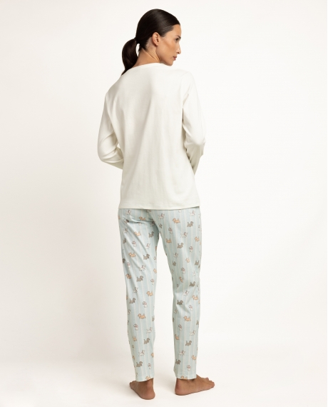 DISNEY Pijama Manga Larga Blue Aristocats para Mujer CRUDO 2