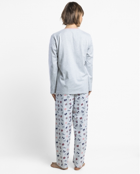 DISNEY Pijama Manga Larga Ribbon Club para Mujer GRIS JASPE 2
