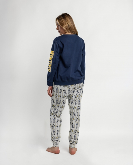 DISNEY Pijama Manga Larga Varsity Squad para Mujer MARINO 2