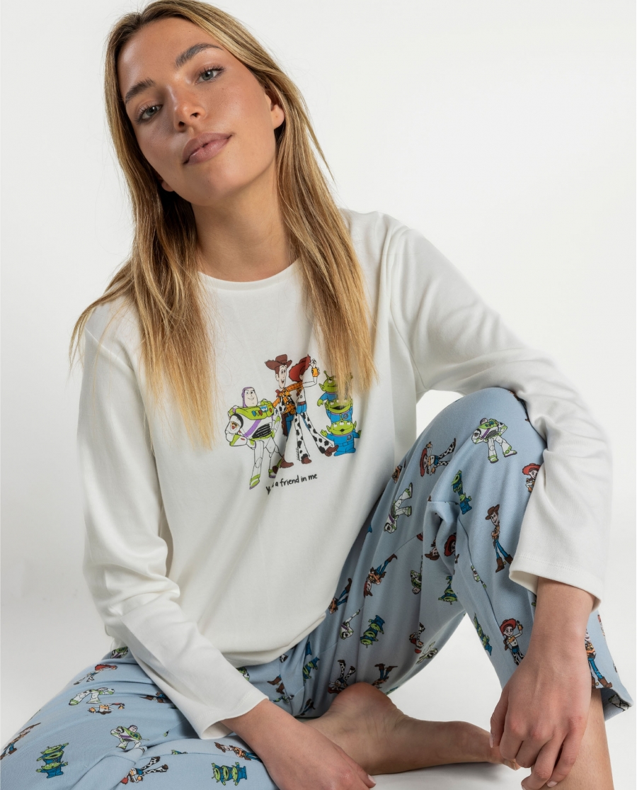 TOY STORY Pijama Manga Larga Toy Story para Mujer CRUDO