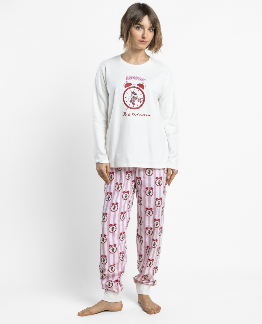 DISNEY Pijama Manga Larga It´S Time para Mujer CRUDO