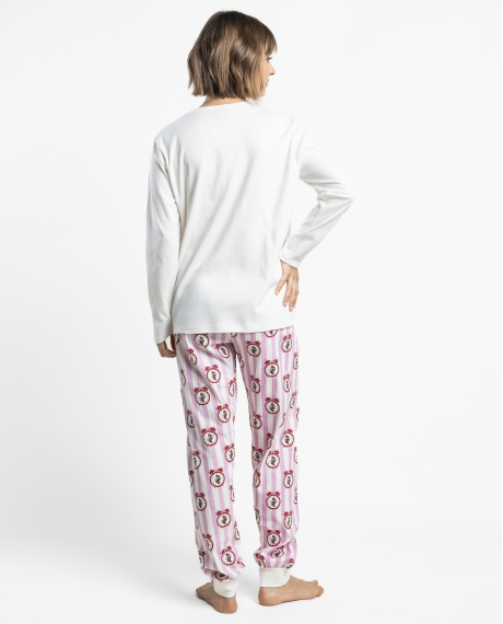 DISNEY Pijama Manga Larga It´S Time para Mujer CRUDO 2