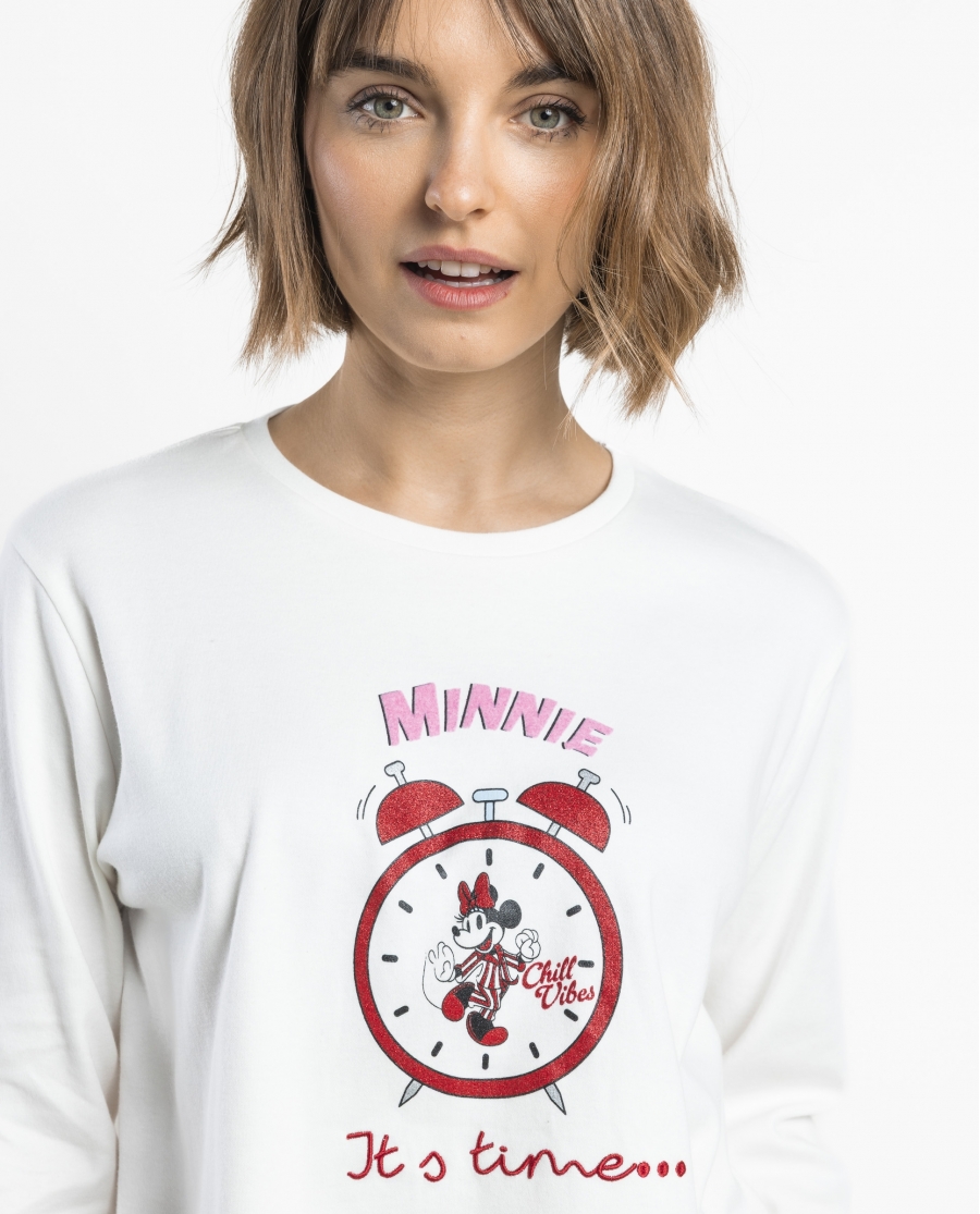 DISNEY Pijama Manga Larga It´S Time para Mujer CRUDO