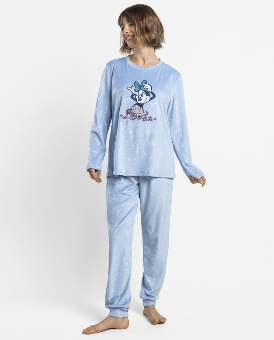 DISNEY Pijama Calentito Manga Larga Coquette Friends para Mujer AZUL