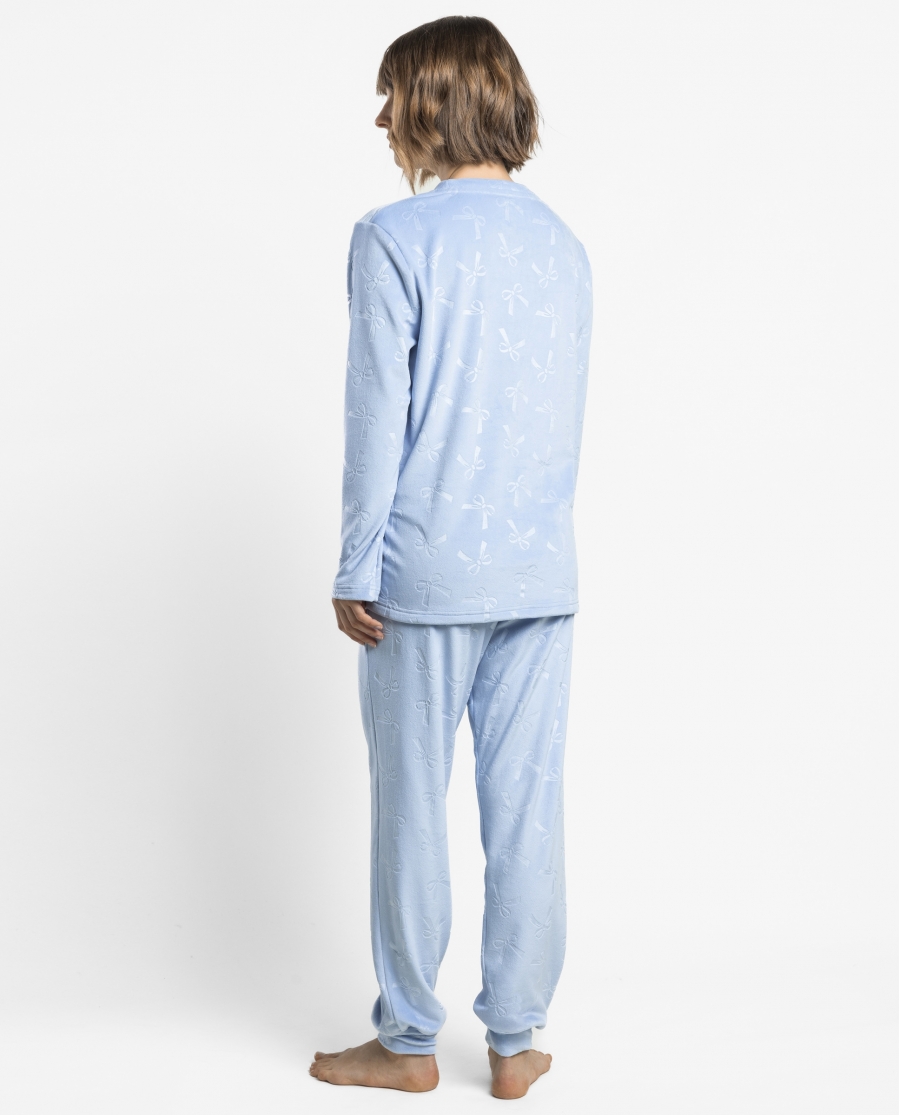 DISNEY Pijama Calentito Manga Larga Coquette Friends para Mujer AZUL