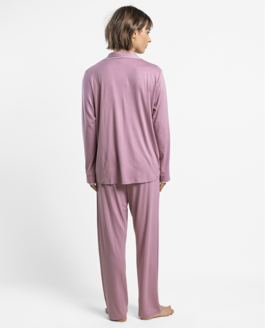 ADMAS CLASSIC Pijama Abierto Manga Larga Classic Summer para Mujer ROSA