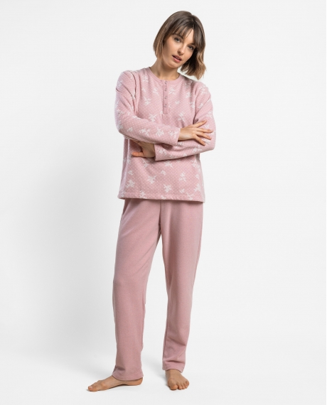 ADMAS CLASSIC Pijama Manga Larga Tapeta Pink Milano para Mujer ROSA