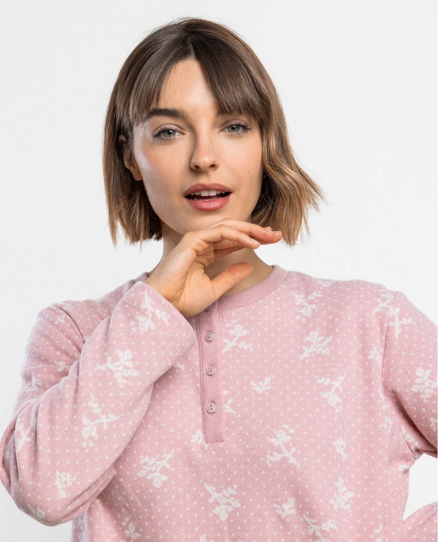 ADMAS CLASSIC Pijama Manga Larga Tapeta Pink Milano para Mujer ROSA