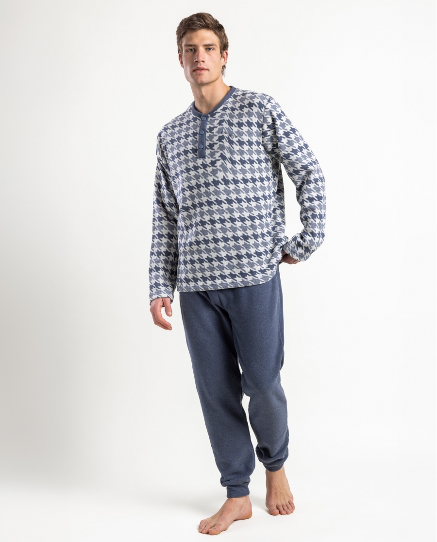 ADMAS MAGNIFIC Pijama Manga Larga Tapeta Blue Milano para Hombre AZUL