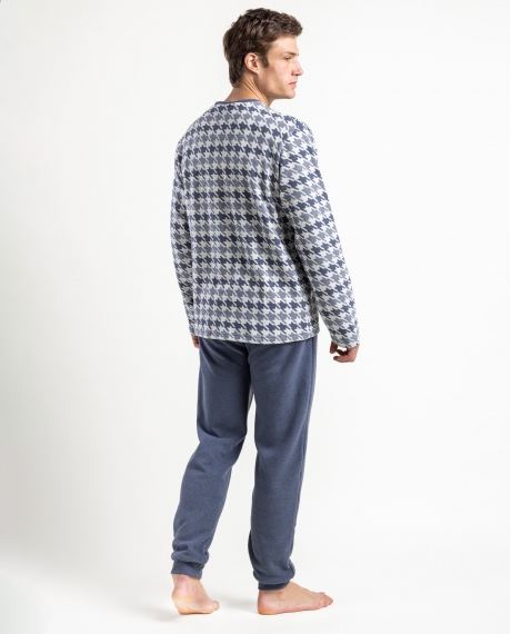 ADMAS MAGNIFIC Pijama Manga Larga Tapeta Blue Milano para Hombre AZUL 2