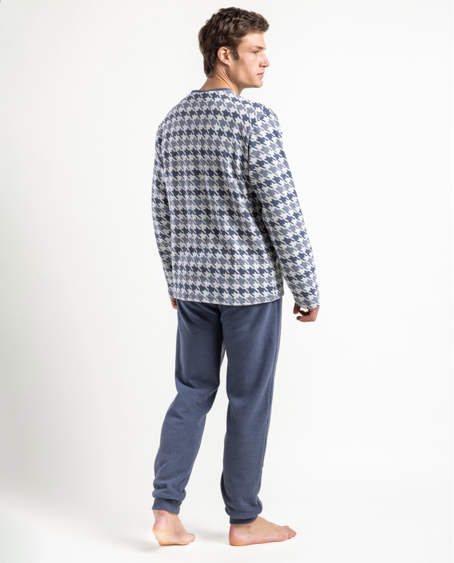 ADMAS MAGNIFIC Pijama Manga Larga Tapeta Blue Milano para Hombre AZUL