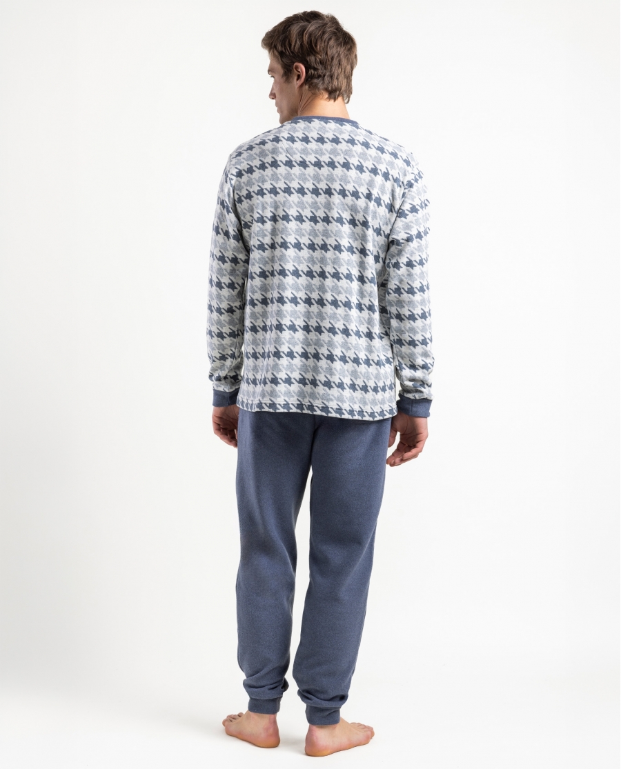 ADMAS MAGNIFIC Pijama Manga Larga Pico Blue Milano para Hombre AZUL