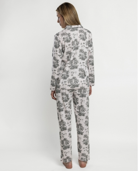 ADMAS GARDEN Pijama Abierto Manga Larga Winter Toile para Mujer ROSA 2