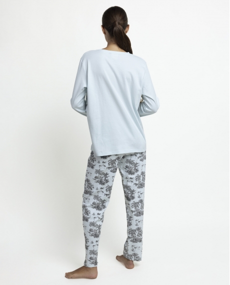 ADMAS GARDEN Pijama Manga Larga Winter Toile para Mujer AZUL 2