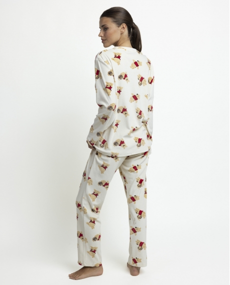 DISNEY Pijama Manga Larga Velvet Winnie The Pooh para Mujer CRUDO 2