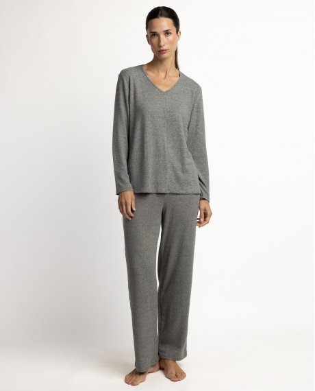 ADMAS HOME Pijama Manga Larga Dolce Home para Mujer GRIS JASPE