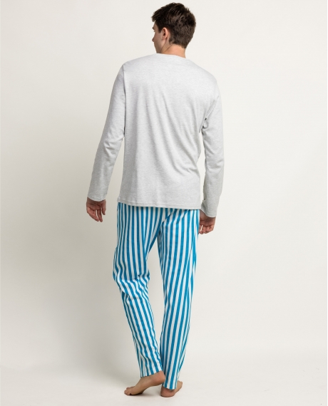 ASTERIX Pijama Manga Larga Menhir para Hombre GRIS JASPE 2