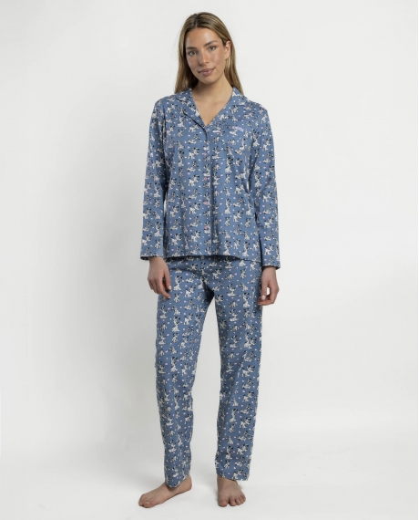 ASTERIX Pijama Abierto Manga Larga Toy Story para Mujer AZUL