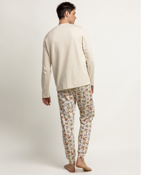 ASTERIX Pijama Manga Larga Le Copains para Hombre BEIGE 2
